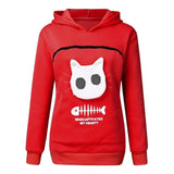 Animal Pouch Hood Top Cat Design Hoodies Pet Clever Red S 