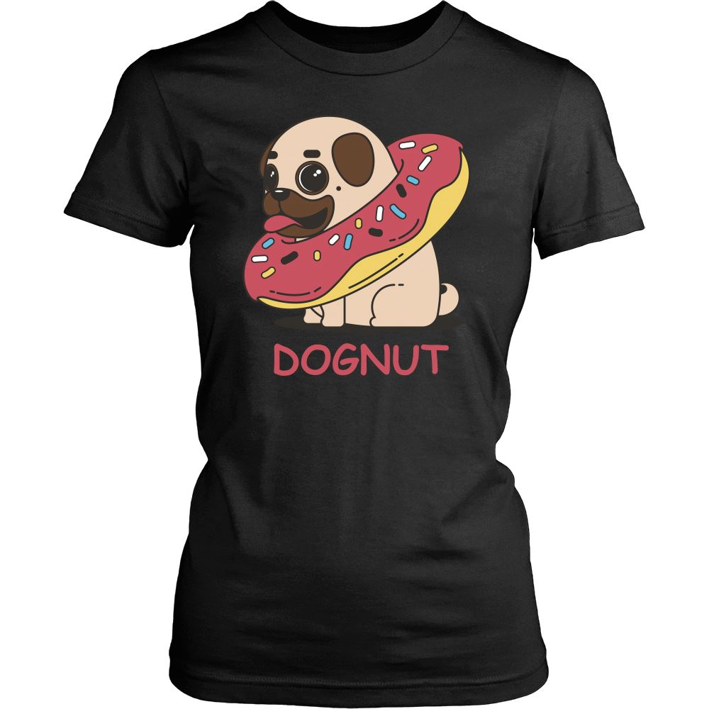 Animated Dognut Pug Design Shirt T-shirt teelaunch District Womens Shirt Black XS