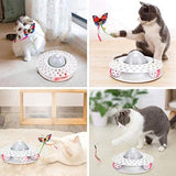 Automatic Electric Fluttering Butterfly & Ball Toy with 3 Replacement Butterfly Cat Pet Clever 