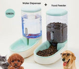 Automatic Pet Drinking Bowl and Feeder Cat Bowls & Fountains Pet Clever Green Water and Dispenser 
