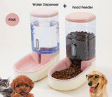 Automatic Pet Drinking Bowl and Feeder Cat Bowls & Fountains Pet Clever Pink Water and Dispenser 