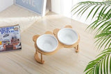 Bamboo Elevated Pet Feeder Cat Bowls & Fountains Pet Clever 10 Double Bowl 