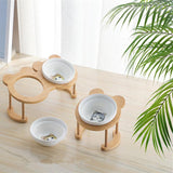 Bamboo Elevated Pet Feeder Cat Bowls & Fountains Pet Clever 