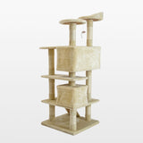Beige Cat Scratching Tree Post Play Cat Trees & Scratching Posts Pet Clever 