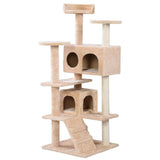 Beige Cat Tree Tower Condo Furniture Scratch Post Cat Trees & Scratching Posts Pet Clever 
