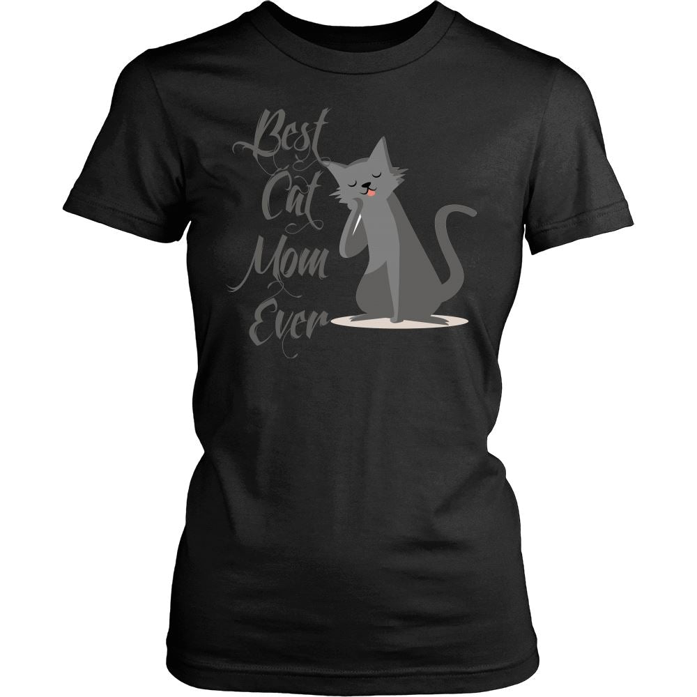 Best Cat Mom Shirt Design T-shirt teelaunch District Womens Shirt Black XS