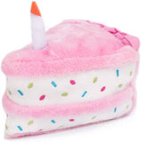 Birthday Cake Plush Toy with Squeaker for Dogs Dog Toys Pet Clever Pink 