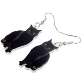 Black Cat Drop Dangle Earrings Cat Design Accessories Pet Clever 