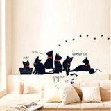 Black Cat Family Decal Home Decor Cats Pet Clever 