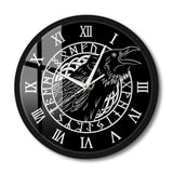 Black Crow Round Wall Clock Home Decor For Living Room Raven Birds Silent Non ticking Clock Other Pets Design Accessories Pet Clever 