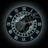 Black Crow Round Wall Clock Home Decor For Living Room Raven Birds Silent Non ticking Clock Other Pets Design Accessories Pet Clever 