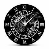 Black Crow Round Wall Clock Home Decor For Living Room Raven Birds Silent Non ticking Clock Other Pets Design Accessories Pet Clever No Frame 