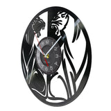 Black Panther Wall Art Wall Clock Jungle Panther Vinyl Record Wall Clock Other Pets Design Accessories Pet Clever 