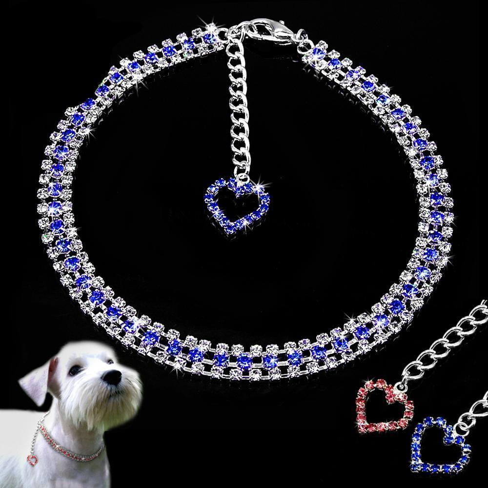 Bling Crystal Dog Collar Diamond Puppy Pet Shiny Full Rhinestone Necklace  Collar Collars For Pet Little Dogs Supplies S/M/L - AliExpress