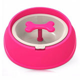 Bone Shaped Slow Feeder Pet Bowl Dog Bowls & Feeders Pet Clever Red 