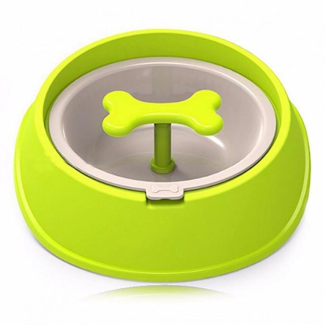 Bone Shaped Slow Feeder Pet Bowl Dog Bowls & Feeders Pet Clever Green 