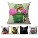 Boxing Cat Pillow Cover Cat Design Pillows Pet Clever 