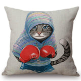 Boxing Cat Pillow Cover Cat Design Pillows Pet Clever 4 