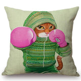 Boxing Cat Pillow Cover Cat Design Pillows Pet Clever 3 