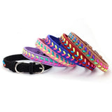 Braided Leather Padded Dog Collar Artist Collars & Harnesses Pet Clever 