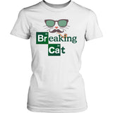 Breaking Cat Shirt Design T-shirt teelaunch District Womens Shirt White XS
