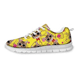 Breathable Yellow Cat Pattern Design Sneaker Shoes Cat Design Footwear Pet Clever 