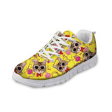Breathable Yellow Cat Pattern Design Sneaker Shoes Cat Design Footwear Pet Clever 