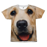 Brown Cute Happy Dog Nose Design T-Shirt All Over Print teelaunch Cute Dog Nose S 