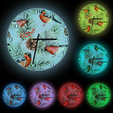 Bullfinch Watercolor Winter Seamless Pattern Wall Clock For Bedroom Other Pets Design Accessories Pet Clever 