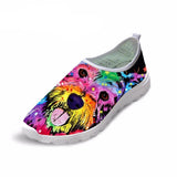 Canvas Design 3D Dog Prints Woman Breathable Shoes Dog Design Footwear Pet Clever 