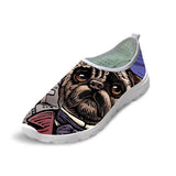 Canvas Design 3D Dog Prints Woman Breathable Shoes Dog Design Footwear Pet Clever 11 5 