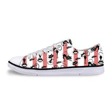 Casual Canvas Women Sneaker Cat Pattern in Stripes Shoes Cat Design Footwear Pet Clever US 5 - EU35 -UK3 
