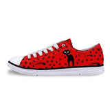 Casual Canvas Women Sneaker Stylish Cat Design in Red Shoes Cat Design Footwear Pet Clever US 5 - EU35 -UK3 