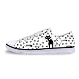 Casual Canvas Women Sneaker Stylish Cat Design in White Shoes Cat Design Footwear Pet Clever US 5 - EU35 -UK3 