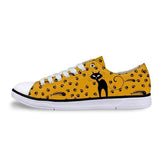 Casual Canvas Women Sneaker Stylish Cat Design in Yellow Shoes Cat Design Footwear Pet Clever US 5 - EU35 -UK3 