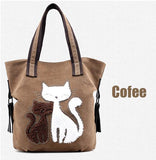 Casual Cute Lady Cat Design Shoulder Bags Cat Design Bags Pet Clever Brown 
