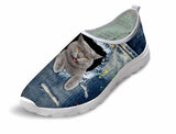 Casual Fluffly Cat Printed Air Mesh Shoes Cat Design Footwear Pet Clever US 5 - EU35 -UK3 