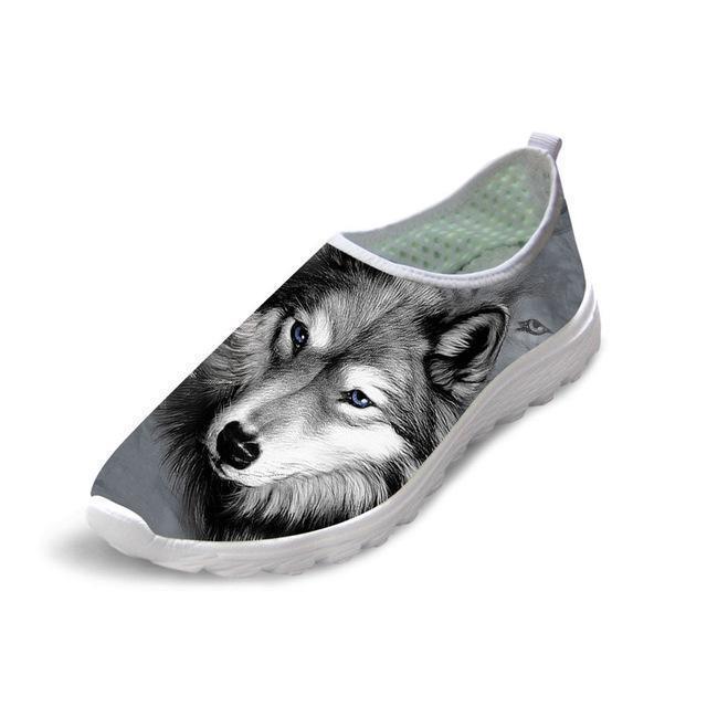 Casual Mesh Shoes 3D Cool Dog Printed Slip-on Dog Design Footwear Pet Clever 1 