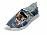 Casual Tiny Cat Printed Air Mesh Shoes Cat Design Footwear Pet Clever US 5 - EU35 -UK3 