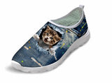 Casual Wow Cat Printed Air Mesh Shoes Cat Design Footwear Pet Clever US 5 - EU35 -UK3 