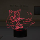 Cat 3D Illusion Lamp Home Decor Cats Pet Clever 