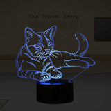 Cat 3D Illusion Lamp Home Decor Cats Pet Clever no Remote Control 