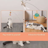 Cat 6 in 1 Hands-Free Natural Bird Feather Ball Toys Cat Pet Clever 