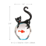 Cat and Goldfish Figurine Cat Design Accessories Pet Clever 