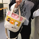 Cat Canvas Crossbody bag Cat Design Bags Pet Clever White 
