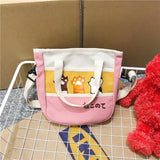Cat Canvas Crossbody bag Cat Design Bags Pet Clever Pink 