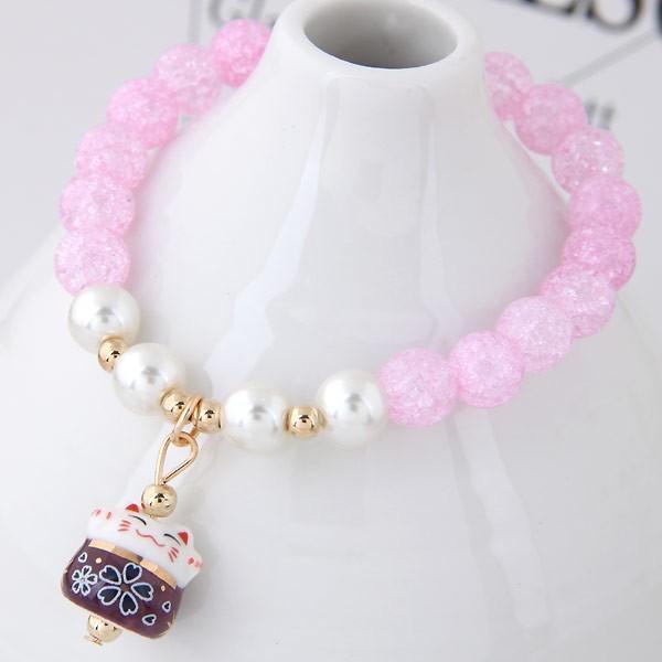 Cat Charm Bracelet Cat Design Accessories Pet Clever Deep Pink 