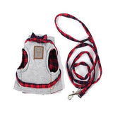 Cat Collar Adjustable Harness Leash British Style Cat Clothing Pet Clever Red XS 