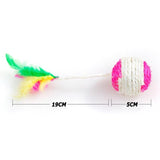 Cat Colorful Sisal Feather Ball Cat Toys Pet Clever 