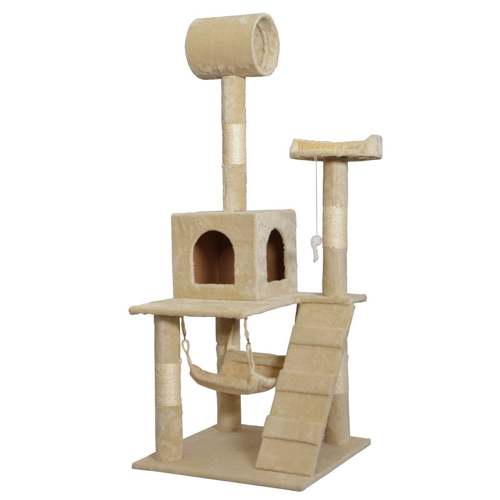 Cat Condo Tree Scratching Post Cat Trees & Scratching Posts Pet Clever Beige 